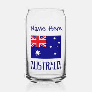 Australia Australian Flag Blue Personalization Can Glass