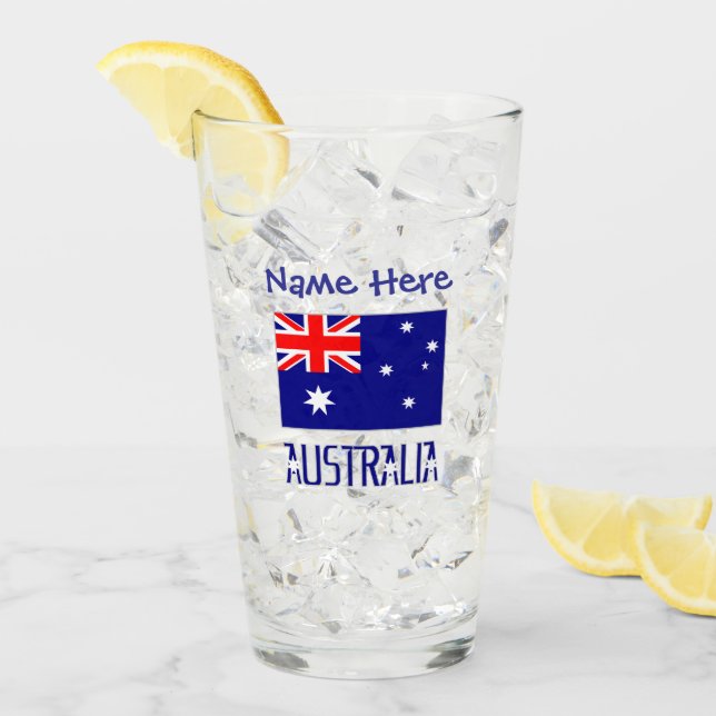 Australia Australian Flag Blue Personalization  Glass (Front Ice)