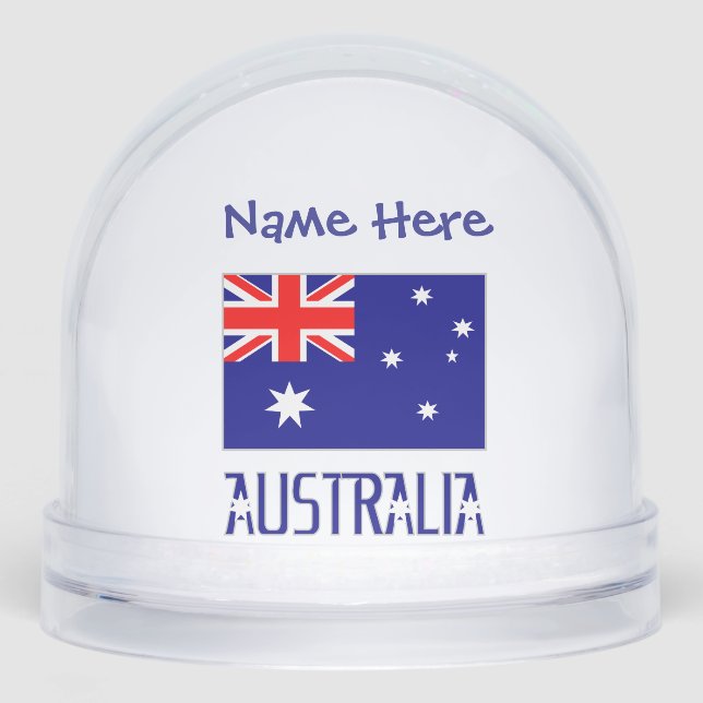 Australia Australian Flag Blue Personalization  Snowglobe (Front)