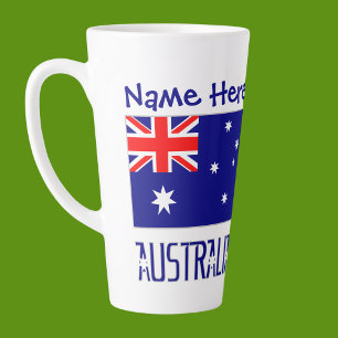 Australia Australian Flag Blue Personalized Large Latte Mug