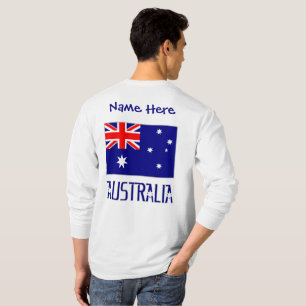 Australia Australian Flag Blue Personalized Men's  T-Shirt