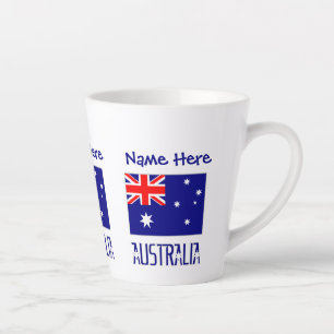 Australia Australian Flag Blue Personalized Small Latte Mug