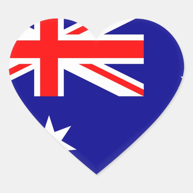 Australia (Australian) Flag Heart Sticker (Front)