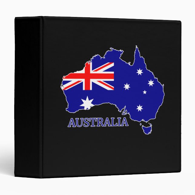 Australia Australian Flag Map Travel Binder (Front/Spine)