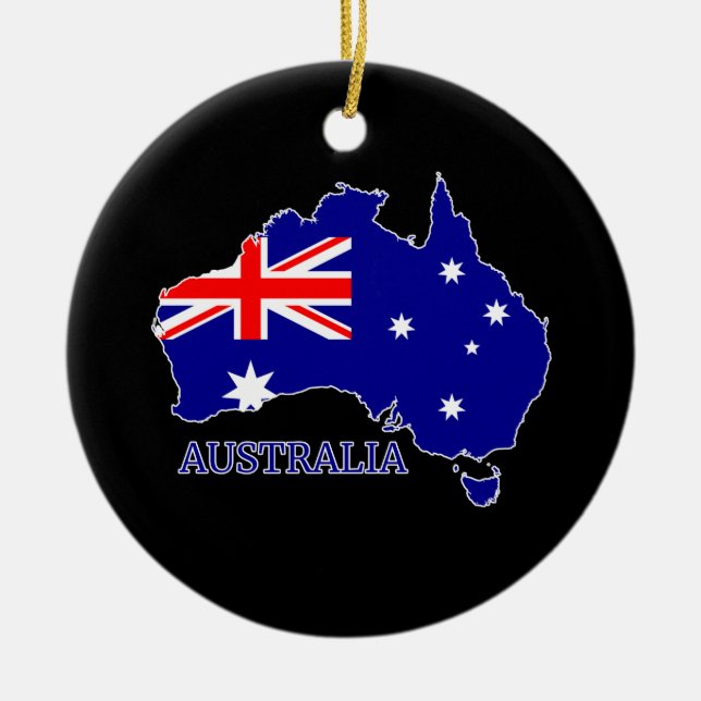 Australia Australian Flag Map Travel Ceramic Ornament (Front)