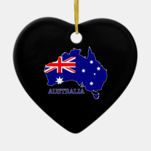 Australia Australian Flag Map Travel Ceramic Ornament