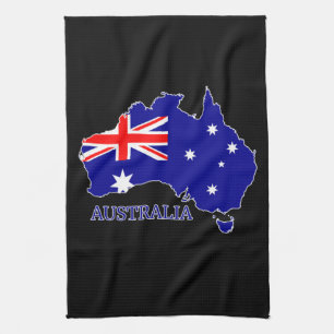 Australia Australian Flag Map Travel Kitchen Towel
