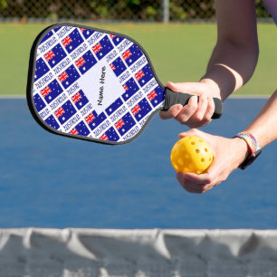 Australia Australian Flag Tiled Personalized  Pickleball Paddle