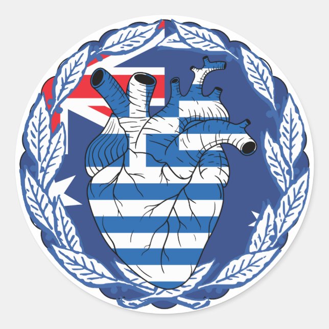 Australia Australian Greek Independence Greek Classic Round Sticker (Front)