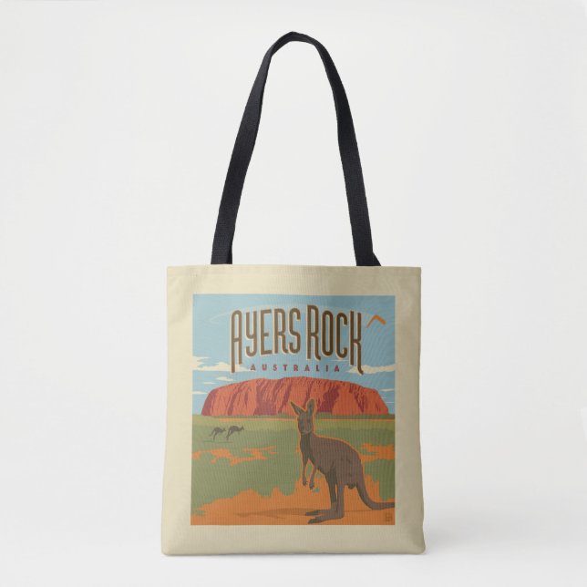 Australia | Ayers Rock Kangaroos Tote Bag (Front)