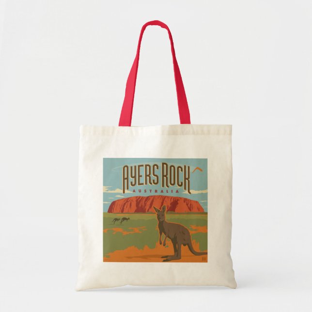 Australia | Ayers Rock Kangaroos Tote Bag (Front)