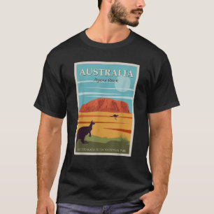 Australia Ayers Rock Uluru Kata Tjuta Vintage Post T-Shirt