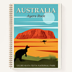 Australia, Ayers Rock, vintage travel poster Notebook