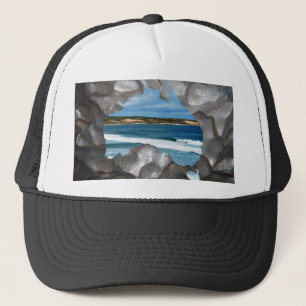 Australia Beach Metallic Map View, Trucker Hat