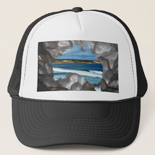 Australia Beach Metallic Map View, Trucker Hat (Front)