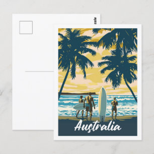 Australia Beach Vintage Famous Travel Place Postcard