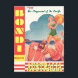 Australia Bondi Beach Vintage Travel Postcard<br><div class="desc">Australia Bondi Beach Vintage Travel Postcard</div>