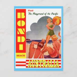 Australia Bondi Beach Vintage Travel Postcard