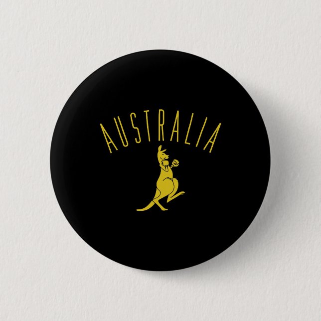 Australia Boxing Kangaroo  2 Inch Round Button (Front)