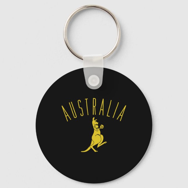 Australia Boxing Kangaroo  Keychain (Front)