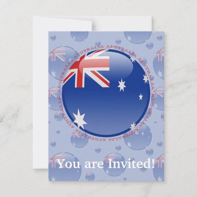 Australia Bubble Flag Invitation (Front)