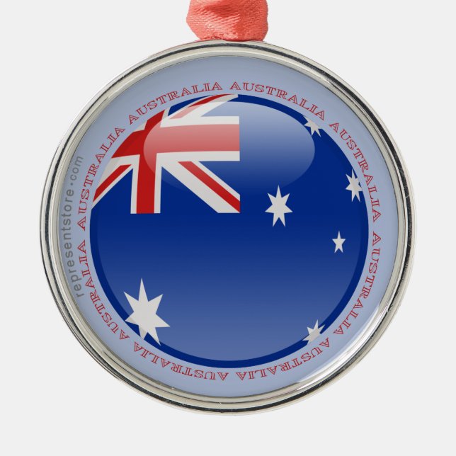 Australia Bubble Flag Metal Ornament (Front)