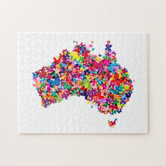 Australia Butterfly Map Jigsaw Puzzle (Horizontal)