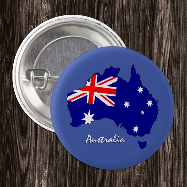 Australia button, map, patriotic Australian Flag 1 Inch Round Button (Creator Uploaded)