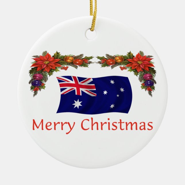 Australia Christmas Ceramic Ornament (Front)
