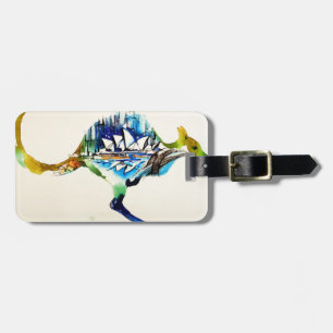 Australia City Skyline Travel Love Watercolor Luggage Tag