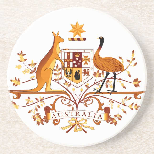 Australia COA Brown Coaster (Front)