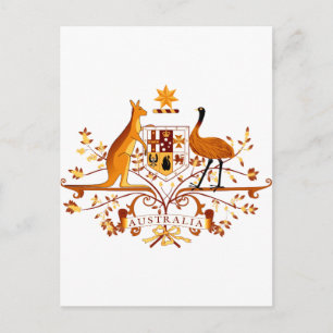Australia COA Brown Postcard