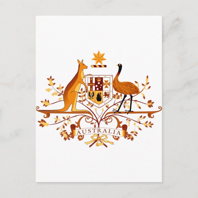 Australia COA Brown Postcard (Front)