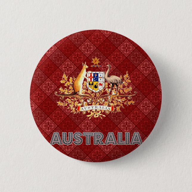 Australia Coat of Arms 2 Inch Round Button (Front)