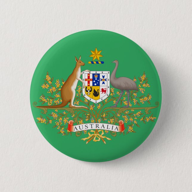 australia coat of arms 2 inch round button (Front)