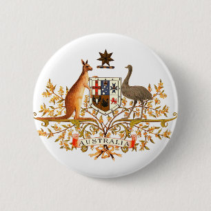 australia coat of arms 2 inch round button