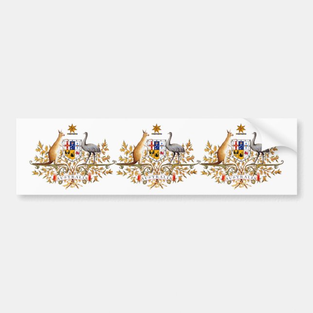 Australia Coat of Arms Bumper Sticker (Front)