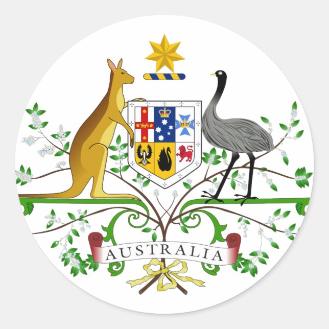 Australia Coat Of Arms Classic Round Sticker (Front)