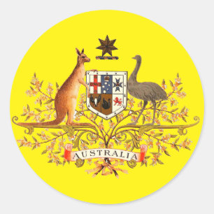 australia coat of arms classic round sticker
