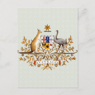 Australia Coat of Arms detail Postcard