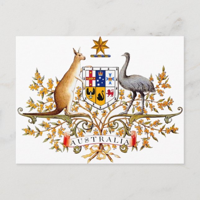 Australia coat of arms postcard (Front)