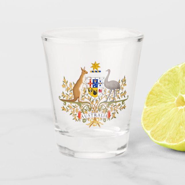 Australia Coat of Arms Shot Glass (Front)