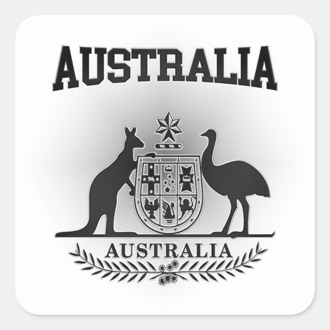Australia Coat of Arms Square Sticker (Front)