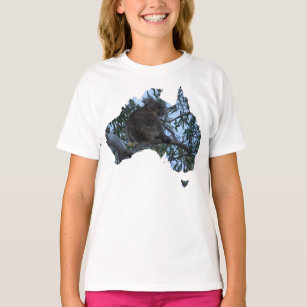 Australia Country Shape Cute Koala in a Tree Kids T-Shirt