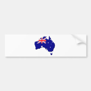 Australia country shape with flag bumper sticker
