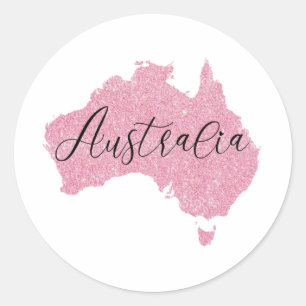 Australia Country Shining Colour Classic Round Sticker