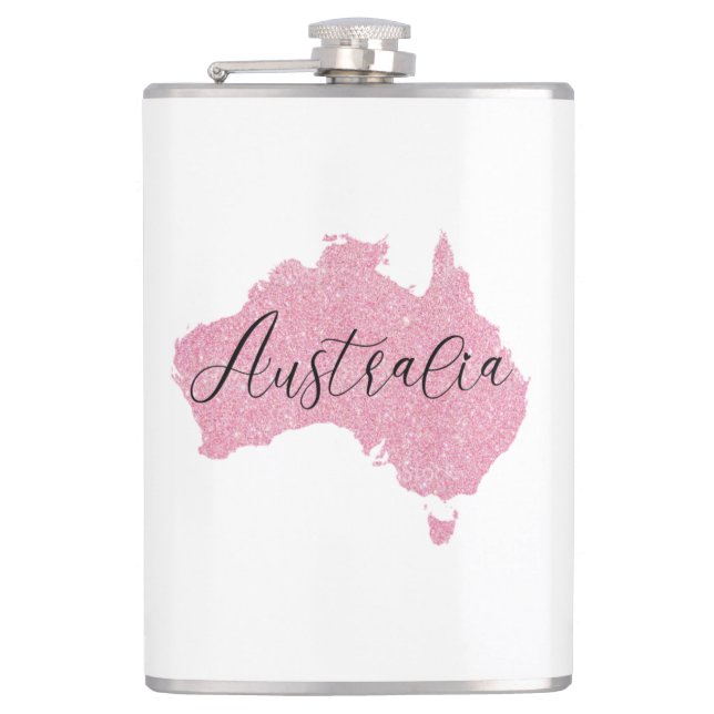Australia Country Shining Colour  Hip Flask (Front)
