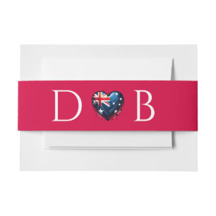 Australia Couple Wedding Invitation Belly Band