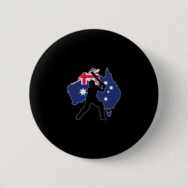 Australia Cricket  2 Inch Round Button (Front)