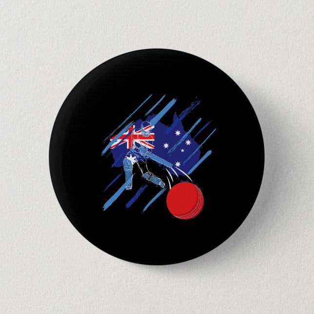Australia Cricket Fan Or Player  2 Inch Round Button (Front)